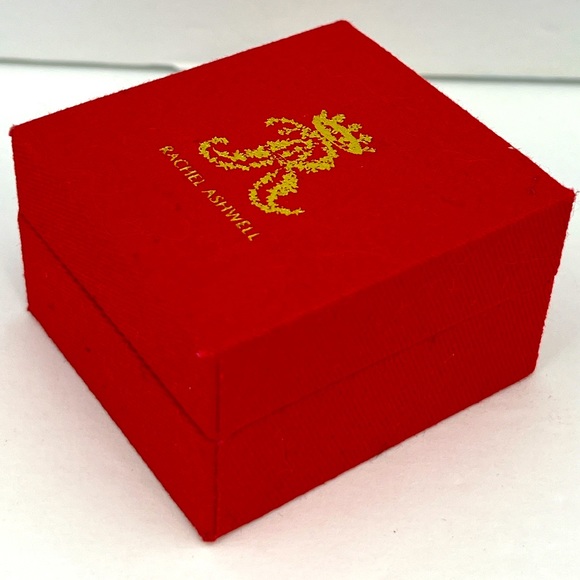 RACHEL ASHWELL, STERLING SILVER WITH CUBIC ZIRCONIA 2 STUD EARRINGS, GOLD COLOR - Picture 15 of 16